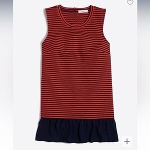 EUC J. Crew Striped Ruffle-hem Tank Top Size S